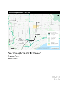 Scarborough Subway Extension Progress Report