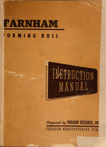 FARNAM Instruction Manual