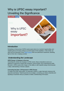Why is UPSC essay important  