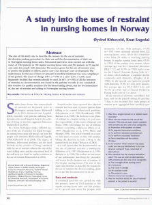 A study into the use of restraints in nursing homes in Norway