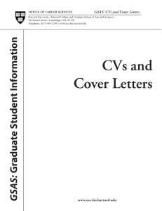 [Havard] CVs & Cover Letter