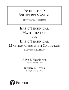 1 WASHINGTON ISM BASICTECHNICALMATH 9780134659343