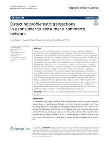 Detecting problematic transactions in a consumer-to-consumer e-commerce network-december-2020