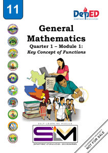 General Mathematics Module: Key Concepts of Functions