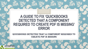 Tackle QuickBooks detected that a component required to create pdf is missing