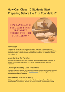 How can Class 10 students start prepping before the 11th foundation