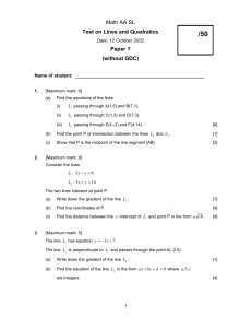 TEST 9. Lines-Quadratics (2022)