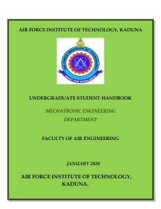 AFIT Mechatronics Engineering Student Handbook