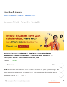 Thermodynamics Problem: Pressure-Volume Work Calculation