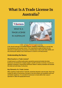 What Is A Trade License In Australia?