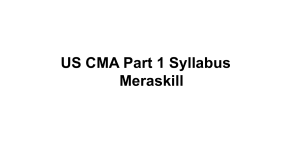 US CMA Part 1 Syllabus