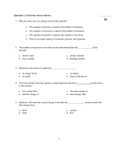 Atom and electron configuration worksheet