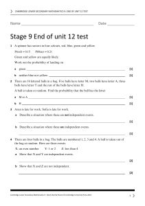 Unit 12 End-of-unit test