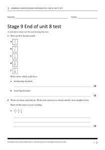 Unit 8 End-of-unit test