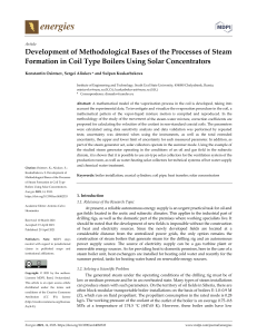 Steam Formation in Coil Boilers Using Solar Concentrators