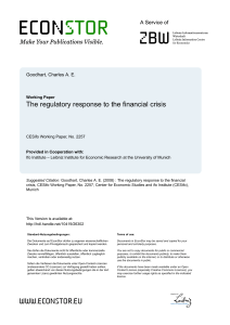 Financial Crisis Regulatory Response Working Paper