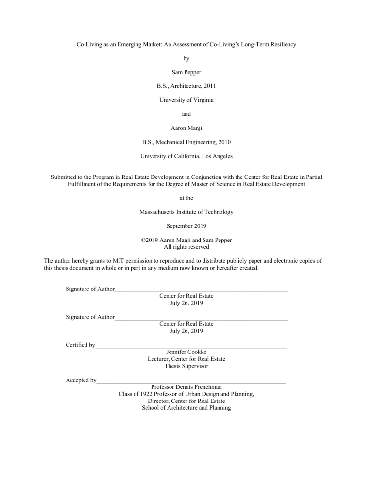 Co Living As An Emerging Market An Assessment Of Co Living s Long Term 