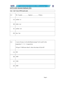 GATE 2022: General Aptitude & Metallurgical Engineering Exam