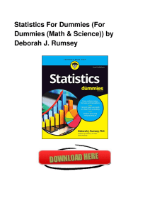 Statistics For Dummies For Dummies Math