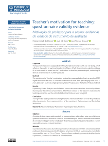 Teachers motivation for teaching questionnaire va