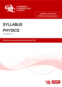 CSEC Physics Syllabus 