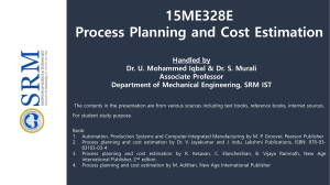 Process Planning & Cost Estimation Presentation