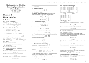 Math for Machine Learning: Formula Sheet