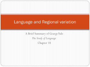 Language and Regional variation (1)