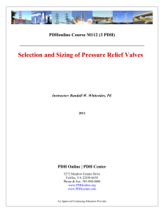 Selection and Sizing of Pressure Relief Valves