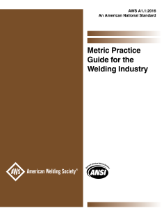 Metric Practice Guide for Welding Industry (AWS A1.1)