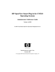 HP OpenView Smart Plug-in for UNIX