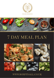 Team Box Fit 7 Day Meal Plan