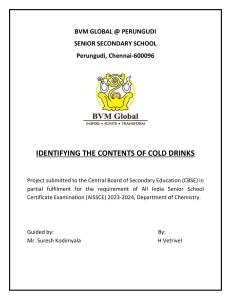 chem ivp(identifying the contents of cold drinks)