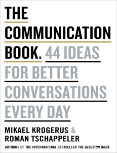 The Communication Book 44 ideas for better conversations every day