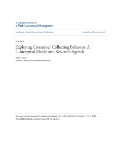 Exploring Consumer Collecting Behavior  A Conceptual Model and Re