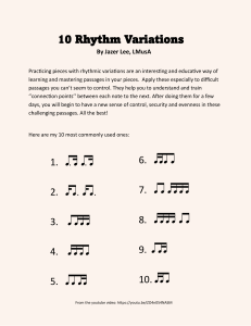 10 rhythmic variations Jazer Lee PDF