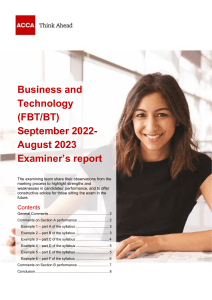 FBT.BT S22-A23 examiner's report