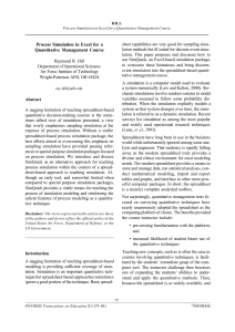 Process Simulation in Excel for Quantitative Management