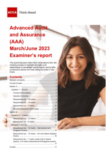 AAA INT MJ23 examiner's report