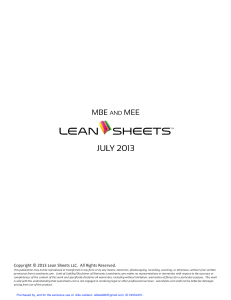 MBE Lean Sheets (MEE Topics)