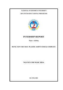  Accounting Internship Report