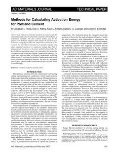 Methods for Calculating Activation Energy for Portland Cement