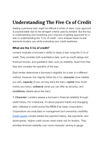 Understanding The Five Cs of Credit