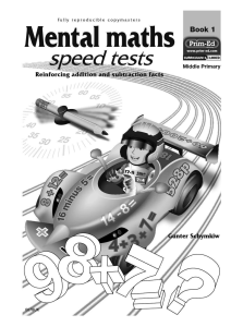 Mental Maths Speed Tests Book 1
