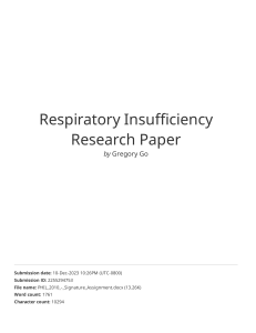 Respiratory Insufficiency Research Paper