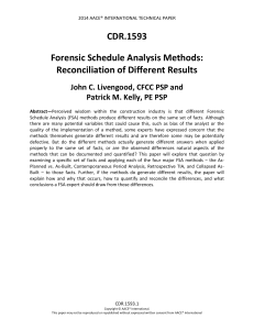 Forensic Schedule Analysis Methods Recon