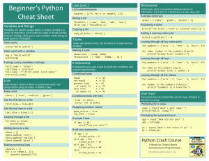 beginners python cheat sheet pcc all