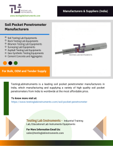 Soil Pocket Penetrometer Manufacturers