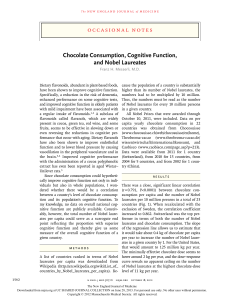 [2012] Chocolate Consumption, Cognitive Function