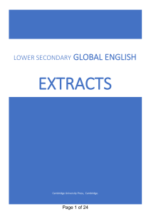 Lower Secondary Global English EXTRACTS
